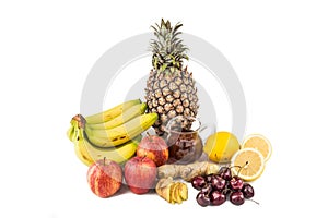 Common home remedy to treat gout inflammation - Cherries, Lemon Juice, Apple Cider Vinegar, Ginger Roots, Pineapple, Banana