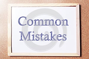 Common Mistakes, Motivational Words Quotes Concept