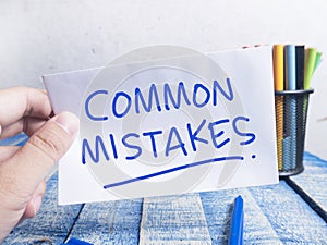 Common Mistakes, Motivational Words Quotes Concept