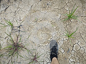 common natural phenomenon on the earth surface cracking. photo