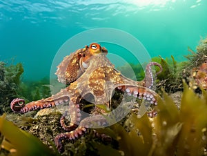 common octopus Octopus vulgaris undewater, Wildlife animal