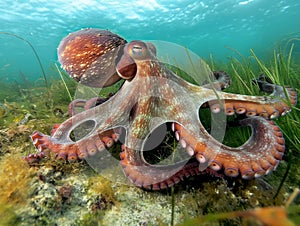 common octopus Octopus vulgaris undewater, Wildlife animal