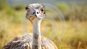 common ostrich (Struthio camelus), simply ostrich species of large flightless bird. generative ai