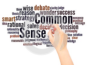 Common Sense word cloud hand writing concept