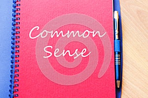 Common sense write on notebook