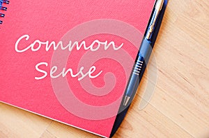 Common sense write on notebook