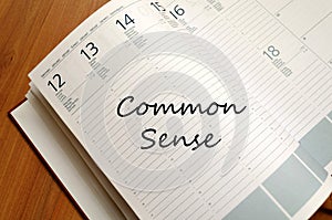 Common sense write on notebook