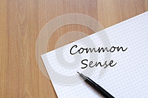 Common sense write on notebook