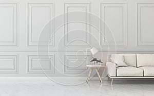 Common space in house.empty room with sofa .