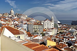 Common view from the portuguise capital Lisbon. Portugal