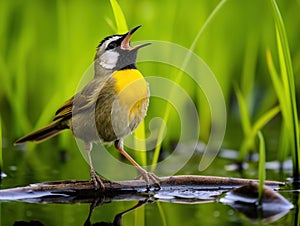 Common Yellowthroat Singing  Made With Generative AI illustration