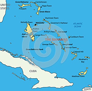 Commonwealth of the Bahamas - vector map