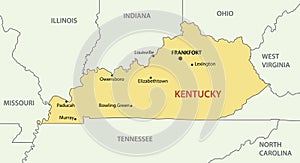 Commonwealth of Kentucky - vector map