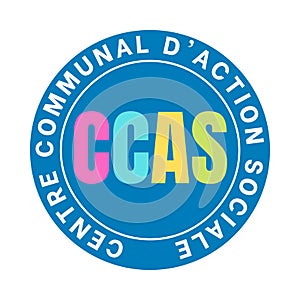 Communal center for social action symbol in french language photo