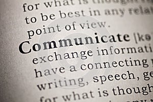 Definition of the word communicate