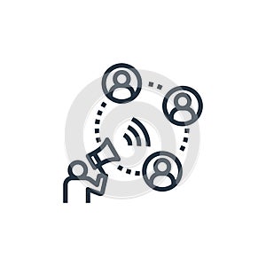 communicate icon vector from detecting fake news concept. Thin line illustration of communicate editable stroke. communicate