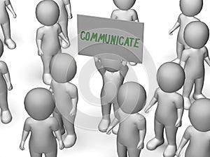 Communicate Sign Shows Speaker Or Discussion