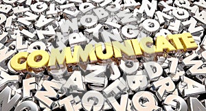 Communicate Word Letters Collage Share Ideas