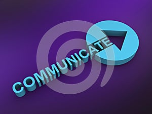 communicate word on purple