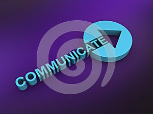 communicate word on purple