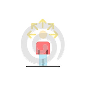 Communication, Abilities, Connection, Human  Flat Color Icon. Vector icon banner Template