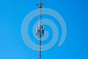 Communication antenna tower with blue sky,Telecoms technology