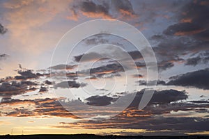 Communication antenna under dramatic sunset