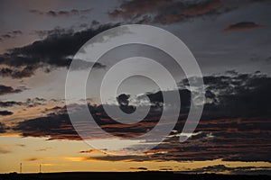 Communication antenna under dramatic sunset