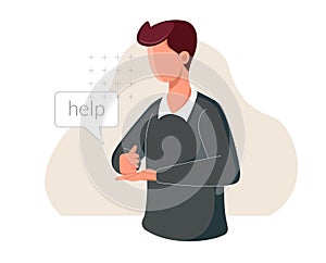 Communication with British Sign Language - Concept Illustration photo