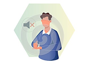Communication with British Sign Language - Concept Illustration photo