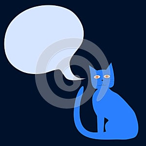 Communication bubble - blue orangeeye cat