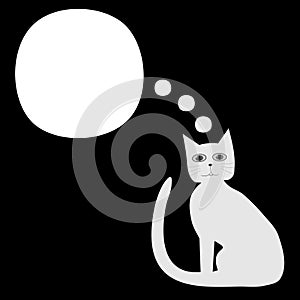 Communication bubble - white cat