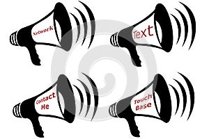 Communication Bullhorn Collage