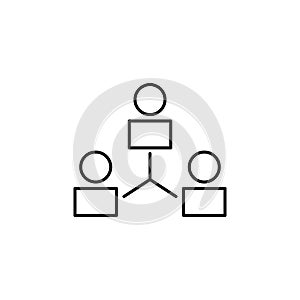 communication of business people line icon. Element of business organisation icon for mobile concept and web apps. Thin line