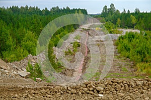 Communication cables intended for the construction of the wind generator. cable trench