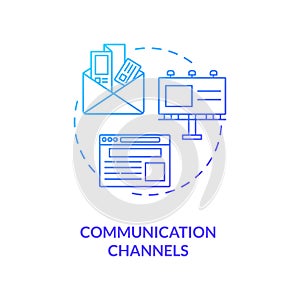 Communication channels concept icon