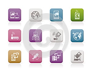 Communication, computer and mobile phone icons