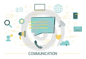 Communication concept. Connection with people, speak and talk