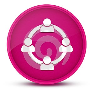 Communication concept luxurious glossy pink round button abstract