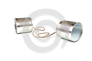 Communication concept: tin can phone