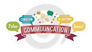 Communication Concept Word Cloud, vector design Generative AI