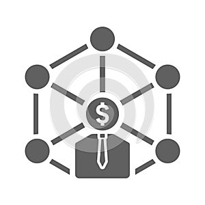 Communication, connection, business icon. Gray vector graphics