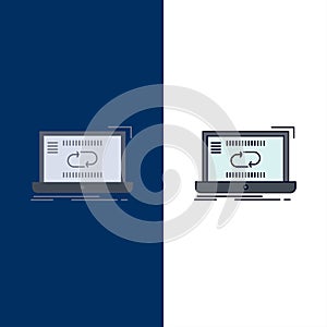 Communication, connection, link, sync, synchronization Flat Color Icon Vector