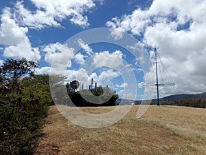 Communication Data Tower and Metal Christmas Tree in Pu& x27;u O KaimukÄ« Park