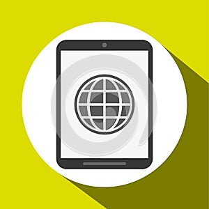 Communication design. smartphone icon. White background, isolate