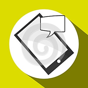 Communication design. smartphone icon. White background, isolate