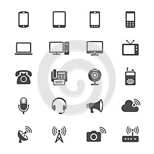 Communication device flat icons