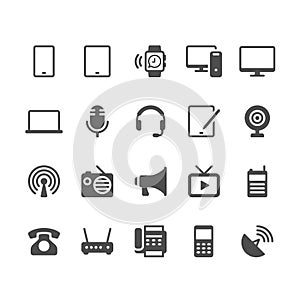 Communication device glyph icons