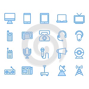Communication device icon set.Vector illustration