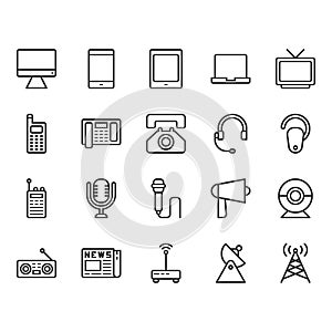 Communication device icon set.Vector illustration